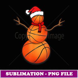 funny christmas basketball balls santa snowman t - exclusive png sublimation download