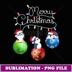 merry christmas penguin holidays christmas balls xmas funny - png sublimation digital download