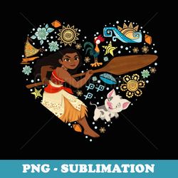 disney princess moana hei hei pua collage heart - exclusive png sublimation download