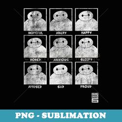 disney big hero 6 baymax many emotions panels distressed - creative sublimation png download