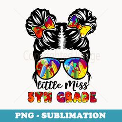 little miss fifth 5th grade girls back to school tie dye - png transparent sublimation design