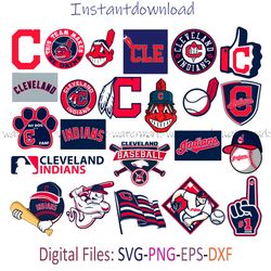 cleveland indians logo svg, indians png, cleveland baseball team logo, instantdownloads, png for shirt