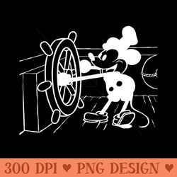 mickey at the helm - steamboat willie tribute - vector png download