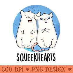 squeekhearts cute mouse sweetheart pun - downloadable png