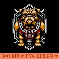 bulldog football warrior art print - png graphics