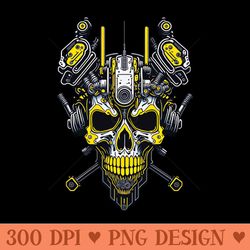 mecha skull s01 d40 - png design downloads