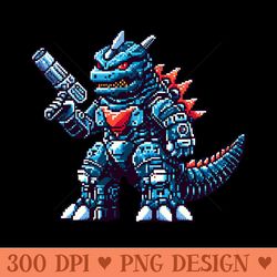 pixel mechagodzilla mekagojira ichi - png clipart