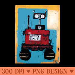 cute red robot in a neoexpressionism style - png download website