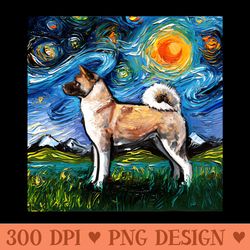 akita inu night - png design downloads