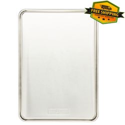 naturals half sheet 18" x 13" aluminum cookie and baking pan, silver - n1003