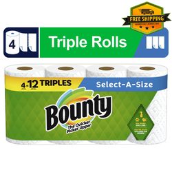 select-a-size paper towels, 4 triple rolls, white - n1013