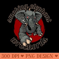 smoking elephant wreckords - high quality png