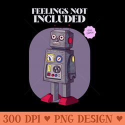creepy vintage feelings not included antique toy robot - sublimation png designs