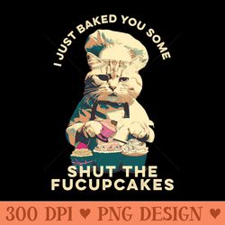 fucupcakes retro cat - digital png files
