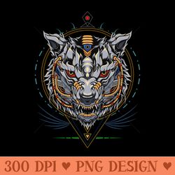 wolf mecha illustration - png printables