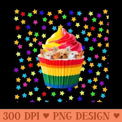 cupcakes and stars - downloadable png