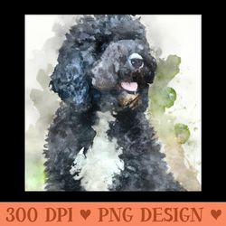 portuguese water dog watercolor painting dog lover gifts - vector png download
