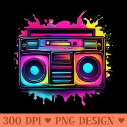 neon boombox -