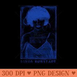 linda ronstadt faded retro 1970s style fan art design - png download bundle