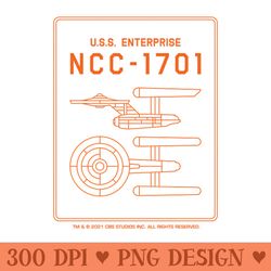 uss enterprise ncc-1701 schematic - high quality png