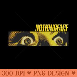 vintage retro nothing face - sublimation png