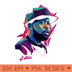 j dilla original hip hop fan design - png download