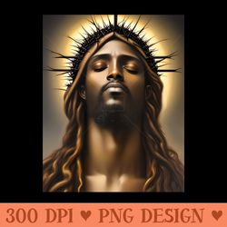 african american jesus christ in prayer - high-quality png download