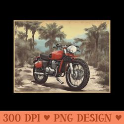 vintage cafe racer 50s vibe motorcycle - digital png graphics