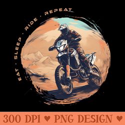 eat sleep ride repeat motorcycle - digital png graphics