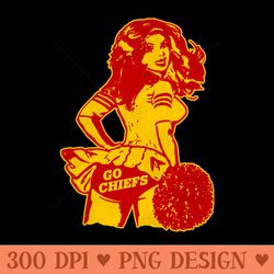 retro kansas city cheerleader - png designs