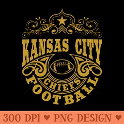 vintage retro kansas city chiefs football - digital png art