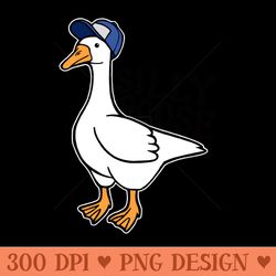silly goose with baseball hat - png download collection
