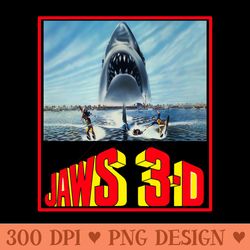 jaws 3d poster - sublimation png designs