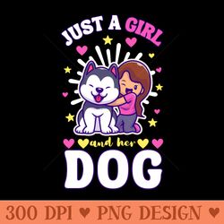 just a girl and her dog - sublimation png designs