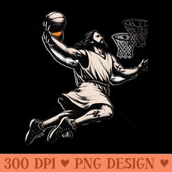 funny jesus basketball dunk - sublimation png designs