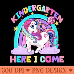 kindergarten here i come unicorn - png download library