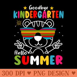 goodbye kindergarten graduation 2024 hello summer tiger - png image downloads