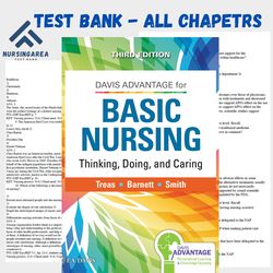 test bank for davis advantage basic nursing thinking, doing, and caring 3rd edition | all chapters