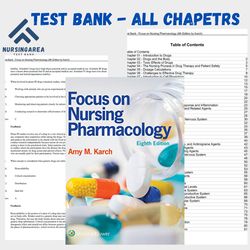 test bank for focus on nursing pharmacology 8th edition amy karch | all chapters