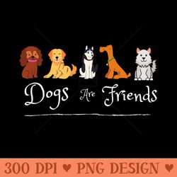 dogs are friends - digital png graphics