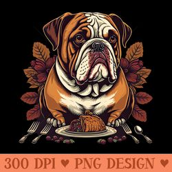 thanksgiving bulldog - digital png download