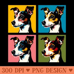 rat terrier pop art dog lover gifts - digital png art