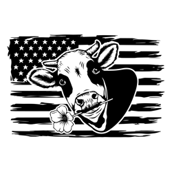 cow with flag svg, cow svg, cow head svg, cow clipart, cow cricut, cow cut file