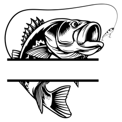 bass fishing monogram svg, fishing svg, bass name fish svg, bass clipart