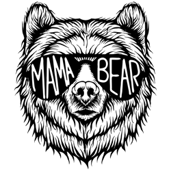 mama bear svg, mama bear face svg, bear with glasses svg, mama bear with sunglasses svg