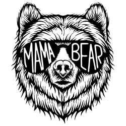 mama bear svg, mama bear face svg, bear with glasses svg, mama bear with sunglasses svg 1