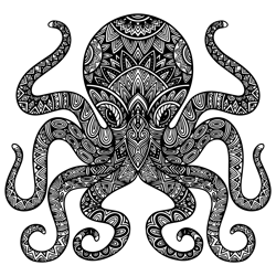 octopus svg, octopus mandala svg, octopus clipart, mandala svg, octopus cricut, octopus vector png