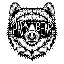 papa bear svg, papa bear face svg, bear with glasses svg, papa bear with sunglasses svg 1