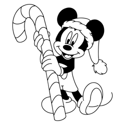 micke mouse candy cane svg file, disney svg, kids coloring pages1