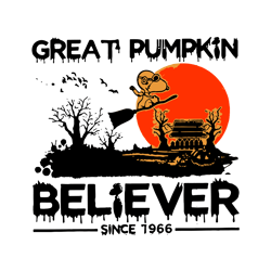 great pumpkin believer svg, since 1966 svg, snoopy svg, snoopy rides broom svg, great pumpkin svg, pumpkin svg